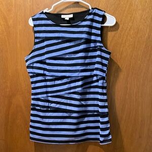 Dana Buchman Black and Blue Sleeveless Blouse